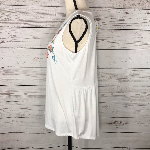 Style &Co Top Sleeveless Floral Embroidery Stretch - Picture 5 of 15